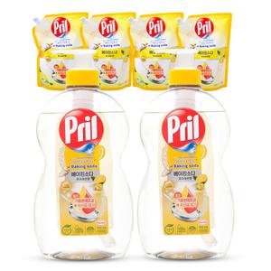 프릴 베이킹소다 퓨어레몬향 본품 700ml 2개 + 리필 1L 4개