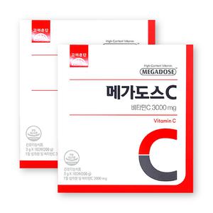 고려은단 메가도스 비타민C 3000mg 3g X 100포 2박스 고함량 비타민씨