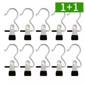 [1개+1개] 바지걸이 10개+10개 세트 스텐 논슬립 옷걸이 집게형