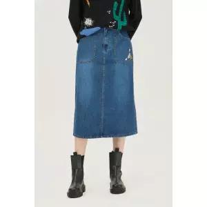 [롯데백화점]베네통 볼링 자수 데님 스커트 BASK92511