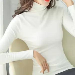 여성 겨울 긴팔 이너 목티 얇은 목폴라 폴라 흰티 흰색 정장 빅 사이즈 77 88