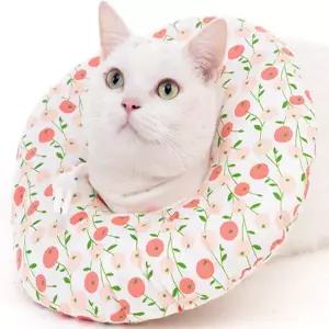 반려동물 핥기방지 고양이 넥카라 튜브 깔대기 레드 S
