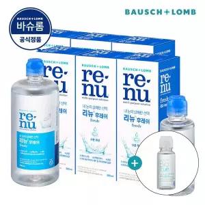 [바슈롬] 리뉴 후레쉬 500ml x 6개 + 120ml 바이오트루 60ml 증정 / 소프트 렌즈 세척액