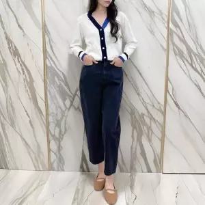 여성 배기스타일 벌룬핏 9부 코튼 데님