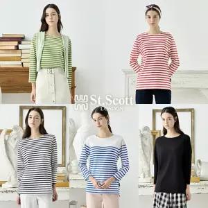 [St.Scott] 세인트 25SS 바이오워싱 스트라이프 티셔츠5종(여)