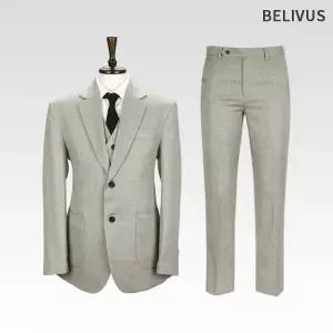 남성 스리피스 수트 카라 베스트 슬랙스 정장 자켓 셋업 561VAX