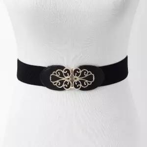 고품질 엘레강스 밴드벨트 블랙 넓은 포인트 인조가죽 재킷 (WFHS4YP)