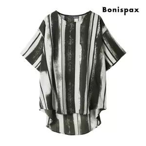 [롯데백화점]보니스팍스 브러시 스트라이프 루즈핏 블라우스 (XP4SH026M0)