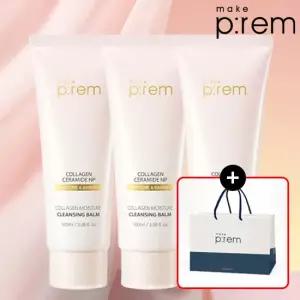 [쇼핑백 증정] 메이크프렘 콜라겐 모이스처 클렌징 밤 100ml 3개 / 정가 102,000원