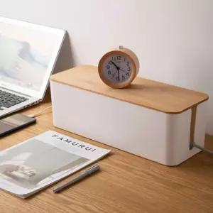 우드 덮개 멀티탭 정리함 콘센트 플러그 어댑터 전선 수납 커버