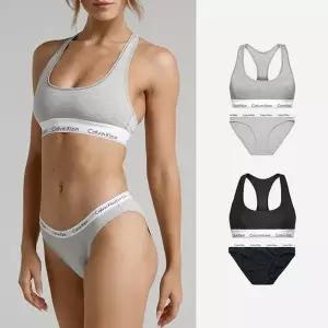 CK 캘빈클라인 브라렛 삼각 코튼 비키니팬티 노패드 2종