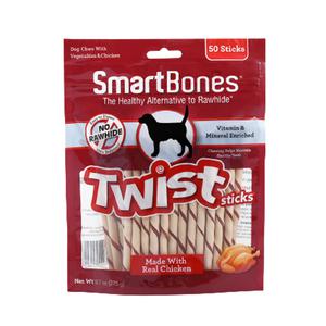 스마트본 트위스트 스틱 치킨 50p 기능성 강아지 개껌 구강간식