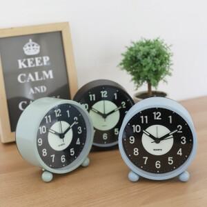 무소음 야광 탁상 알람시계 레트로 스타일 3컬러 배터리 미포함