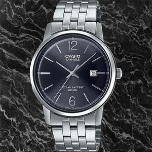 Casio MTS-110D-1A Men 사파이어 블랙 아날로그 시계 [세금포함] [정품] 스틸 Band Date New 명품시계 손목