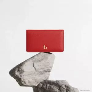 헤지스 액세서리 여성 24FW [스테디셀러] 레드 단색 소가죽 반지갑 WIWA4F005R2