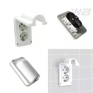 와볼샵 매입 콘센트 2구 접지 방우형 방수 커버 카바 욕실 세탁실 뚜껑형 전기콘센트