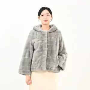 우진모피(WJ) 코펜하겐 퍼 휘메일 사파이어 후드밍크코트 국내생산 본사직영