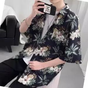 [라일리] Rly 남자 꽃무늬 남방 셔츠 봄 오버핏