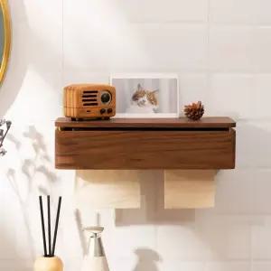 빈티지 원목 미니 우드 선반 핸드타올 티슈케이스 수납 박스 안성맞춤