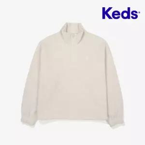 Keds 니트 본딩 하프집 맨투맨_KD2POF4102FOTL