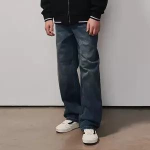 [에꼴리에] 남자 봄이월 스트레이트 빈티지 블루 워싱진(25A1203)