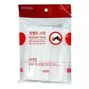 오공 핫멜트 미니 스틱 7.2mmx40개입 240g/글루건심/완구용/포장용/가정용/글루건/공예/미술/리필/접착