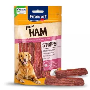 비타크래프트 강아지 퓨어 햄 스트립스, 돼지고기, 80g - 유통기한 임박 할인 (26.3.9)