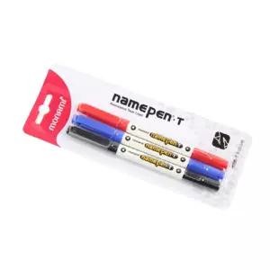 모나미 양면 네임펜 혼합 컬러 3P 세트 0.4mm 1.0mm/매직팬/드로잉펜/유성/사인펜/볼펜/마카펜/매직/검정