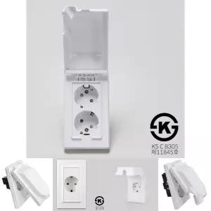 가정용 스마트 디자인 2구 매입콘센트 방적형 커버형/매입형/매립형/콘센트/방우형/빌트인/방수/안전/커버