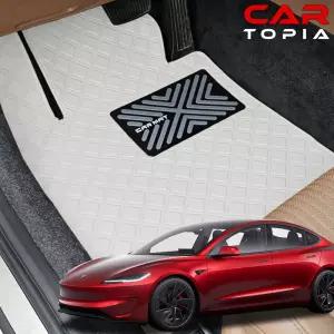 테슬라 모델3 하이랜드 스퀘어 가죽 바닥매트 카매트 발판 용품