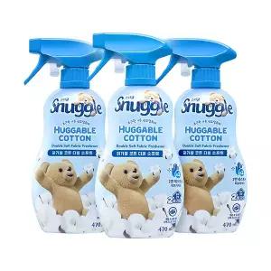 스너글 섬유탈취제 허거블 코튼 더블 소프트 470ml 3개팩