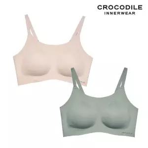 [감탄브라] [크로커다일] 소프트 나일론모달 패드일체형 스트랩 브라2종 베이지 카키 CDWBR5O1820