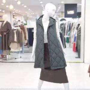 abfz sh06 큐티 후드 오리털 롱패딩 조끼  SLBFZ4FD3J