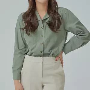 [미쏘]아웃포켓 단추 배색 셔츠(MIWYWAT26B)