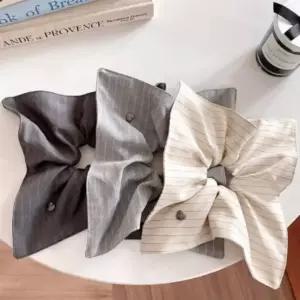 여성 20대 스트라이프 하트버튼 곱창 헤어밴드