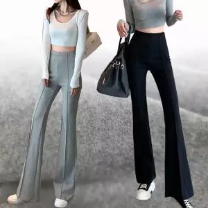 힙제이 기모 여성용 부츠컷 앞핀턱 스판 트레이닝 빅사이즈까지 블랙 겨울 여성바지 4XL