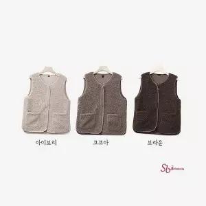 여성 컬리조끼 뽀글이조끼 양털 집업 여자 후리스 간절기 롱 플리스 kji860