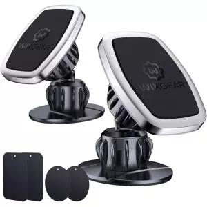 WixGear 범용 스틱 온 회전 마운트 2개 세트 대시보드 자석 휴대폰 거치대 차량용 미니 태블릿용 빠른 스위