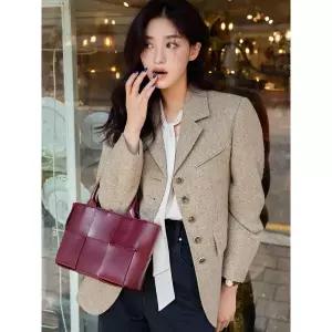 [롯데백화점]올리브데올리브 울 블렌드 싱글 테일러드 체크 자켓(OW5XJ952)