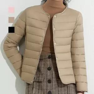 자켓 라운드 플로우 CL132 패딩 경량 여성 브이넥 투웨이 숏패딩 여성 겨울패딩 여자패딩 가을점퍼