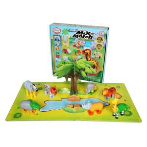 인기 있는 놀이기구 미니 믹스 또는 매치 정글 동물, 팝업 플레이매트가 포함된 마그네틱 장난감 세트, 7종 세트
