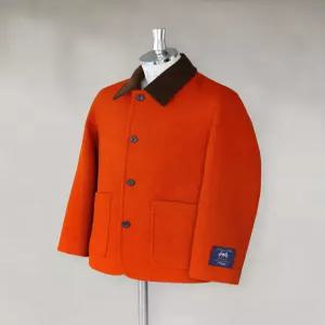 헤지스 남성 25FW [로드코트] 오렌지 울 하프코트 HZCO5D503O2