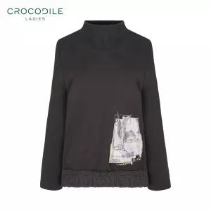 [20%쿠폰+카카오페이7%][크로커다일 레이디] 브이넥 스타일 밑단 셔링 티셔츠_CLCWTS108