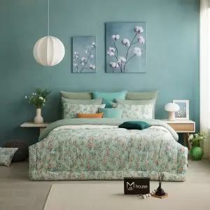 [롯데백화점]박홍근홈패션 오가닉 플라워 코튼 면 100 침구 풀세트 퀸(Q) (180X220cm)