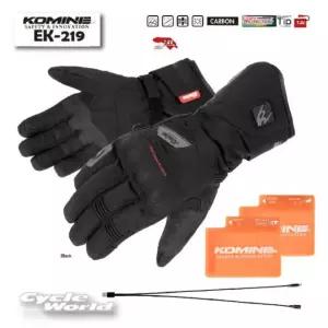 KOMINE EK-219 코미네 오토바이 방열 방한 장갑 세트 BR 전기 난방 7.4V 배터리