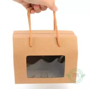 고급 접이식 손잡이 직사각 투명창 선물 기프트 상자 박스 함 케이스 가로형