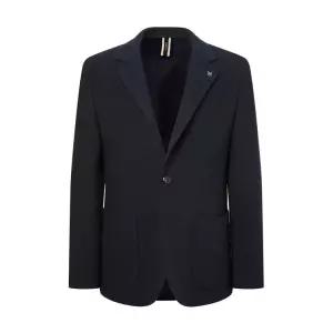 [헤지스]헤지스 네이비 투톤 져지 자켓 HZJA4D343N2