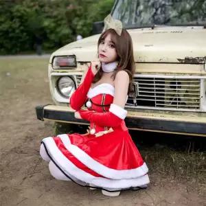 포르르 산타복장 여자산타 망토 세트 복장 코스튬