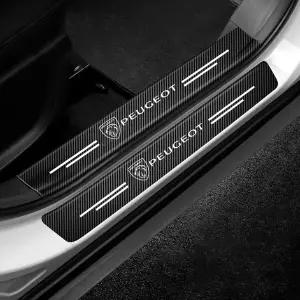 4Pcs 자동차 스티커 도어 씰 임계 값 스트립 카본 푸조 206 207 208 307 308 408 508 301 3008 2008 5008 R