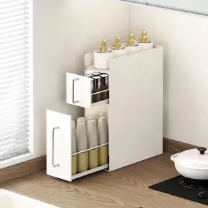 철제수납장 슬라이딩 틈새 선반 슬림 서랍 양념통 영양제 주방정리 3단 대형